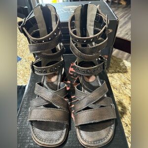 Freebird by Steven Brown Strappy Studded Gladiator Sandals